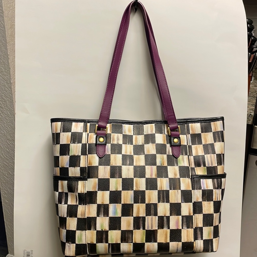MacKenzie Childs Courtly Check Tote/Shoulder Bag. Preowned.